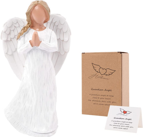 LUCKYBUNNY Guardian Angel Statue Figurine, Angel of Prayer, Hand-Painted Remembrance Angel Encouragement Gifts to Show Love, Sympathy, Bereavement, Gratitude, Friendship