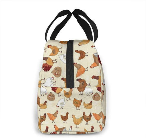 antspuent A Brood of Chickens Lunch Bag for Women Girls Kids Insulated Picnic Pouch Thermal Cooler Tote Bento Large Meal Prep Cute Bag Big Leakproof Soft Bags for Lunch Box, Camping, Travel, Fishing