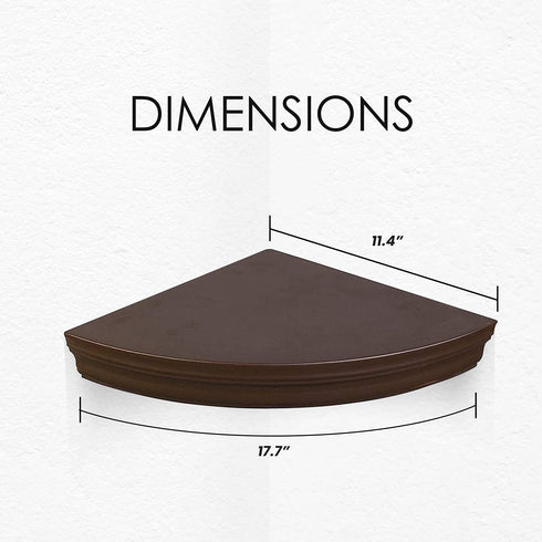 Halter Semi Circle Ledge Wood Shelves, Decorative Floating Wall Shelves for Bathroom, Bedroom, Living Room, and Kitchen, Wooden Office Shelves for Wall Storage, Floating Wall Shelf, (Brown)