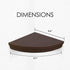 Halter Semi Circle Ledge Wood Shelves, Decorative Floating Wall Shelves for Bathroom, Bedroom, Living Room, and Kitchen, Wooden Office Shelves for Wall Storage, Floating Wall Shelf, (Brown)