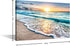 TUMOVO Wall Art for Living Room White Beach Canvas Art Wall Decor Blue Sea Sunset Pictures Print on Canvas Natural Landscape Painting Seascape Modern Artwork Stretched Framed Ready to Hang - 12" x 18"