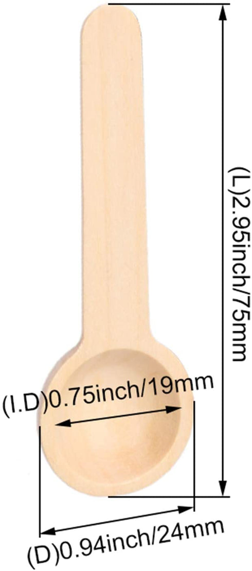 Mxfans 50x Kitchen Wooden Small Mini Spoons for Salt Condiment Coffee Honey