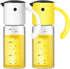 YBDEnevy Olive Oil Dispenser Bottle for Kitchen Cooking Oil Container with Automatic Cap Oil Vinegar Dispenser Set 300ml Olive Oil Bottle with Automatic Cap 2 Packs (yellow&white)