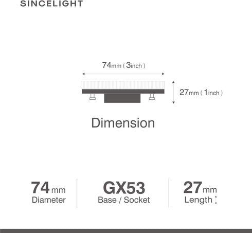 SINCELIGHT LED GX53 Cabinet Light Reflector Bulb, 7W (50-60W Equivalents), Warm White 2700K, Adapt to GX53 Fixture, Kitchen Units, Display Cabinets and Under-Shelf Lighting, Pack of 4