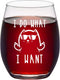 I Do What I Want Funny Wine Glass, Cat Stemless Wine Glass - Cat Lover Gifts for Women, Men, Cat Dad, Cat Mom, Cat Lover, Friends - Gift Idea for Christmas, Birthday