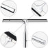 VIVIBEAUTY Shower Squeegee for Glass Doors, 12-Inch Stainless Steel Squeegee for Shower Glass Door, Mirror, Windows, 1 Replacement Silicone Blade and 2 Hooks, Silver