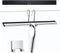 VIVIBEAUTY Shower Squeegee for Glass Doors, 12-Inch Stainless Steel Squeegee for Shower Glass Door, Mirror, Windows, 1 Replacement Silicone Blade and 2 Hooks, Silver