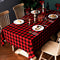 Wracra Cotton Linen Christmas Checkered Square Tablecloth Rustic Buffalo Plaid Table Cover for Kitchen Dinning Room Party Home Picnic (Red and Black, Square 55"—55")