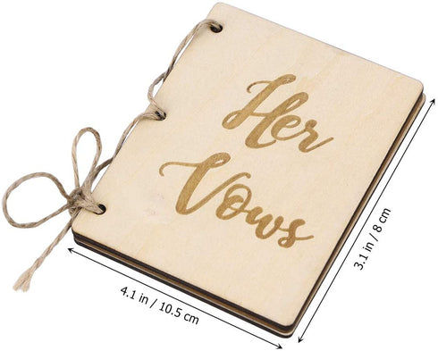 Amosfun 2Pcs Creative His and Her Vow Books Brown Kraft Paper Booklet for Wedding Journal Engagement Gift Wedding Favors