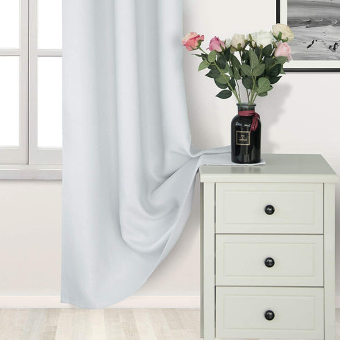 DWCN Blackout Curtains - Room Darkening Thermal Insulated Living Room and Bedroom Curtains 38 x 84 inches Long, Set of 2 Window Curtain Panels, Greyish White