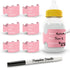 The Original Write and Reuse Baby Bottle Labels for Daycare (Pink)