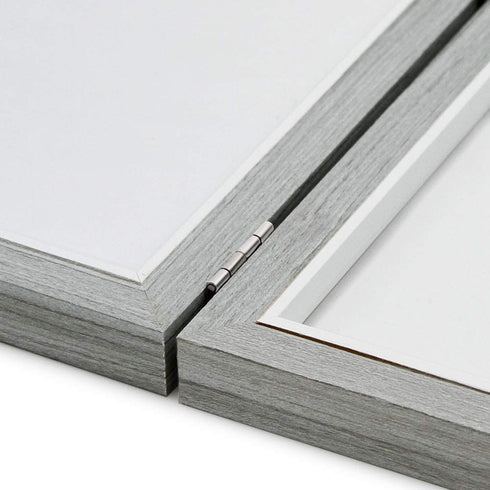 Afuly Rustic Double Picture Frame 4x6 Dual Grey Photo Frames Wooden Hinged Folding Vertical 2 Openings Unique Wedding Gifts