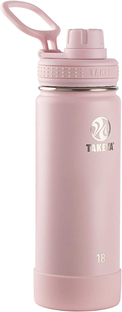 Takeya - 51079 Takeya Actives Insulated Stainless Steel Water Bottle with Spout Lid, 18 oz, Blush
