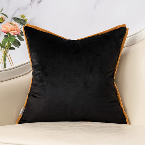 Yangest 18x18 Inch Leopard Decorative Velvet Throw Pillow Cover Black and Gold Cheetah Cushion Case Modern Pillowcase for Sofa Couch Bedroom Living Room Home Decor