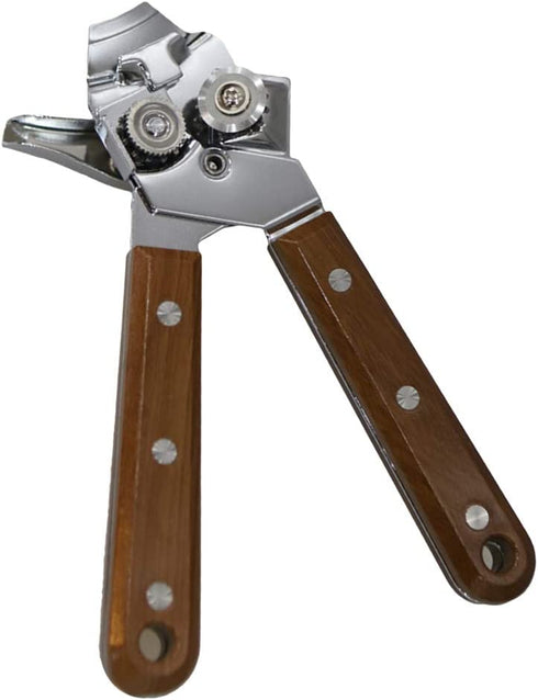 BESTONZON Manual Side Cut Bottle Opener Stainless Steel Wood Handle Can Opener Kitchen Tools Bar Party (Redwood)
