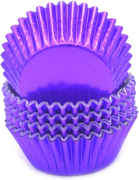 Mombake Standard Purple Foil Cupcake Liners Muffin Baking Cups for Party and More, 100-Count