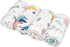 Kingrol 4 Pack Baby Muslin Swaddle Blankets, Soft Unisex Swaddle Wrap for Boys and Girls, Large Neutral Receiving Blanket for Newborn Infant, Bear/Fox/Elk/Elephant