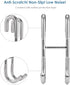 Simtive 10-Inch Shower Squeegee Set, Includes Shower Door Hook and Adhesive Hook, Squeegee for Shower Doors, Mirror and Window, Silver