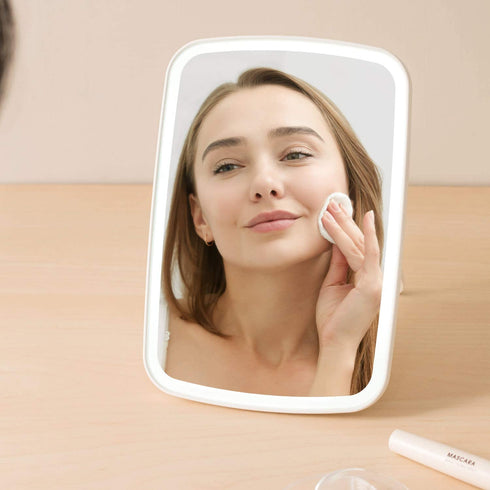 Makeup Mirror Touch Screen Vanity Mirror with LED Brightness Adjustable Portable USB Rechargeable