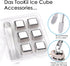 Das TooKii Whiskey Stones Gift Set, 12PCS Stainless Steel Ice Cube Reusable, Cooling Whisky Rocks, Metal Ice Cubes Chilling Stones, Drink Wine Cooler with Ice Tongs, Freezer Storage Tray, Freezer Bag