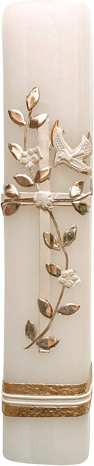 Square Cross Candle Religious Candle Catholic Ceremony Vela Ceremonial Cuadrada