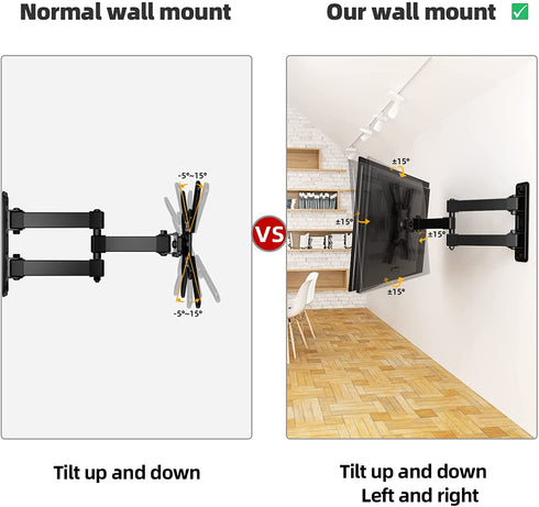 HOME VISION Full Motion Swivel and Tilt TV Wall Mount for 17-42 Inch TVs & Monitors ,TV Wall Mount Bracket Holds up to 45lbs,Loading Max VESA 200x200mm
