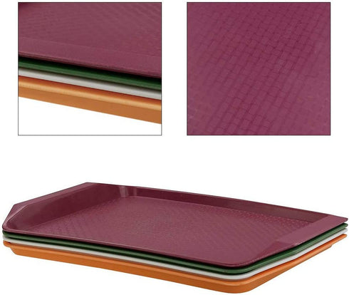 Idomy Plastic Fast Food Serving Trays, 4-Pack