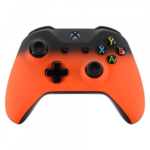 eXtremeRate Shadow Orange Soft Touch Grip Front Housing Shell for Xbox One Wireless Controller 1708, Replacement Parts Top Faceplate Cover for Xbox One S/X Controller - Controller NOT Included