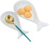 Fish Spoon Rest Ceramic for Kitchen Set of 2, White