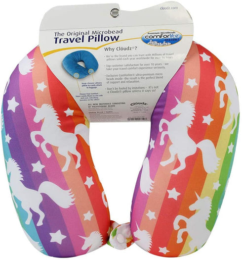 Cloudz Patterned Microbead Travel Neck Pillows - Unicorn