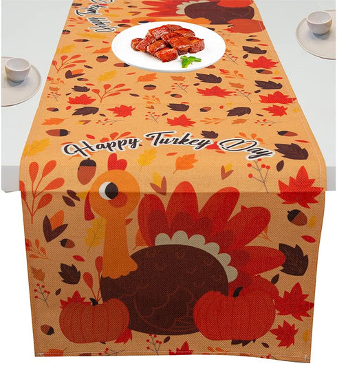 Know me Thanksgiving Day Table Runner Decorations - Fall Harvested Table Cover Thanksgiving Party Table Decoration