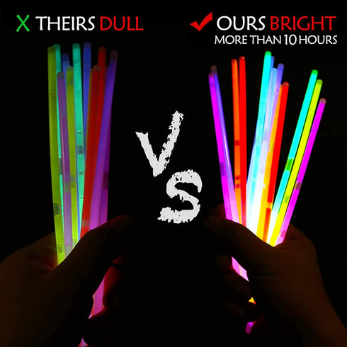 KarberDark Glowstick, (609 Pcs Total) 240 Glow Sticks Bulk 7 Colour and Connectors for Caps Bracelets Necklaces Balls Eyeglasses and More, Light up Toy Glow in The Dark Stick for Kid Party Birthday