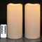 GenSwin Waterproof Outdoor Flameless Candles with Remote Timer, Battery Operated Large Flickering LED Pillar Candles for Indoor Outdoor Lanterns, Won™t melt, Long-Lasting(White, Set of 2, 8? x 4?)