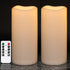 GenSwin Waterproof Outdoor Flameless Candles with Remote Timer, Battery Operated Large Flickering LED Pillar Candles for Indoor Outdoor Lanterns, Won™t melt, Long-Lasting(White, Set of 2, 8? x 4?)