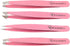 Ruvanti-4 Piece Professional Stainless Steel Tweezers Set - Eyebrow Tweezers, Slant tip, Pointed & Straight Best Precision Tweezers for Facial & Ingrown Hairs,Splinter & Hair Removal Tweezers (Pink)