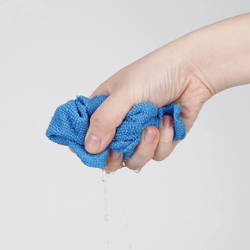 BUST-HOP Reusable Microfiber Wipes 12 by 12 Inches Cleaning Cloth Rags Softer Highly Absorbent Lint Free - Streak Free Wash Cloth for House Kitchen Car Window BLUE Pack of 50