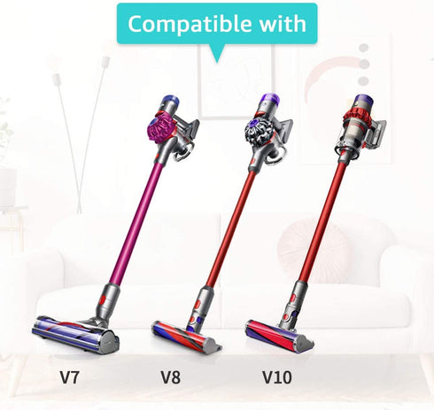 KEEPOW 5 Pcs Vacuum Attachments Kit Compatible with Dyson V7 V8 V10, Articulating Hard Floor Tool & Soft Dust Brush & Adapter Converter