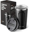 Lungogo Insulated Coffee Mug Travel Vacuum Coffee Cup Stainless Steel Double walled Reusable Coffee Tumbler with Leakproof Lid for Hot & Cold Drinks, 480 ML Black