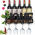 Wall Mounted Metal Wine Rack 4 Long Stem Glass Holder & Wine Cork Storage by Soduku