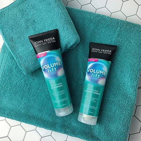 John Frieda Volume Lift Lightweight Shampoo for Natural Fullness, 8.45 Ounces, Safe for Colour-Treated Hair, Volumizing Shampoo for Fine or Flat Hair