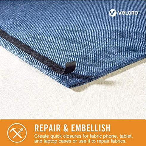 VELCRO Brand Sticky Back for Fabrics | 24" x 3/4" Tape with Adhesive | No Sewing Needed | Cut Strips to Length Permanent Bond to Clothing for Hemming and Closures