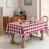 Wracra Cotton Checkered Tablecloths Buffalo Plaid Square Table Cloth Waterproof Washable Wrinkle Free Anti-Fading Outdoor & Indoor Dining Table Cover, Red, 55 — 55 inches