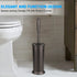 Toilet Brush and Holder 2 Pack, Toilet Bowl Brush with Extra Long Handle, Toilet Scrubber and Covered Holder, Toilet Brushes for Bathroom-Space Saving, Covered Brush, Durable, Deep Cleaning(Bronze)
