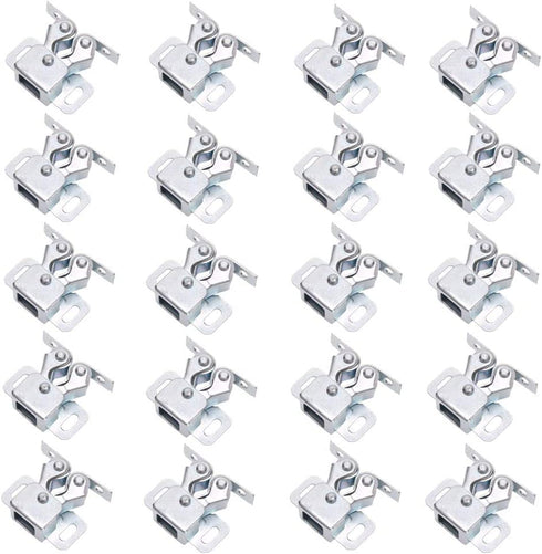 20 Pcs Cupboard Door Double Roller Catch, Kitchen Cabinet Door Latch Fasteners Door Stops Hardware Roller Catch Home Tool with Screws