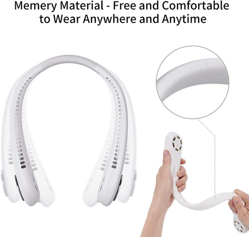 Leafless USB Hanging Neck Fans Portable Rechargable battery personal Fan portable around the neck fan
