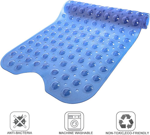 COMUSTER Bathtub and Shower Mats, Extra Long Non-Slip Bath Mat (39" x 16"), Machine Washable Bath Tub Mat for Bathroom
