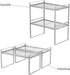 NEX Kitchen Shelf Organizer for Cabinet Counter Cupboard Pantry, Stackable & Expandable - Set of 2 - Silver