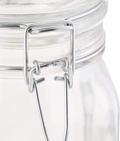 Bormioli Rocco B071RRRZNY Fido Clear Glass Jar with 85 mm Gasket, 1 Liter (Pack of 2)