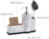 zccz Soap Dispenser with Sponge Holder and Brush Holder, Marble Pattern Kitchen Dish Soap Dispenser Pump Bottle Countertop Sink Caddy Bathroom Organizer Sponge Holder for Sink Storage and Organization