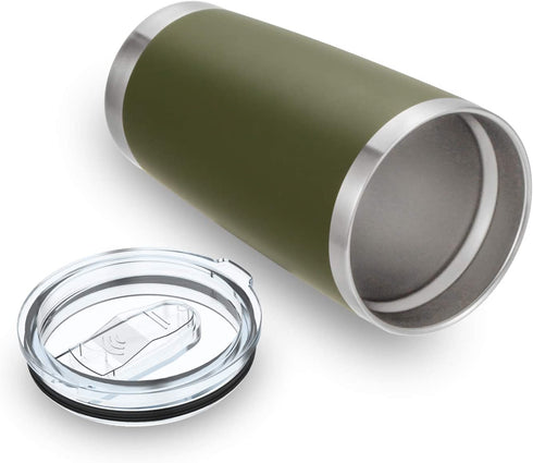 Bastwe 2 Pack 20oz Vacuum Insulated Tumblers with Lid and Straw, Double Wall Stainless Steel Travel Mug, Works Great for Ice Drink, Hot Beverage (Olive Green)